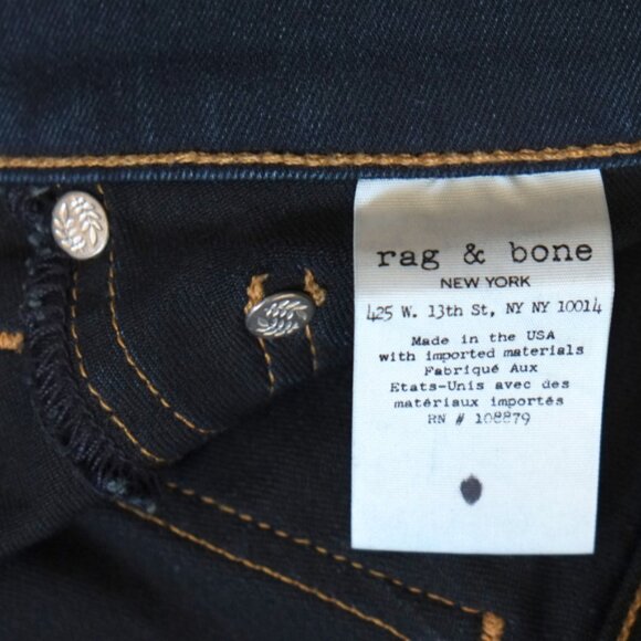NWOT rag & bone skinny jeans in dark blue wash - Picture 7 of 9